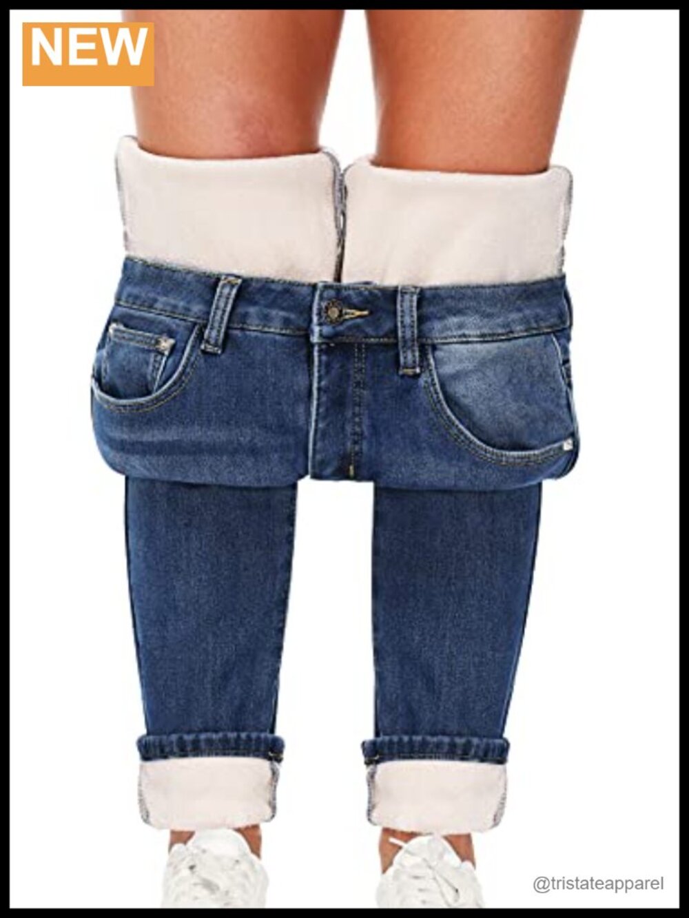 Fleece Lined Thermal Jeans Stretch Winter Warm Skinny Pants